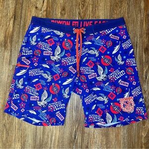 Dixxon Board Shorts Mens 38 Blue Give Em The Bird Patriotic Swim Trunks